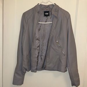 YMI grey leather jacket